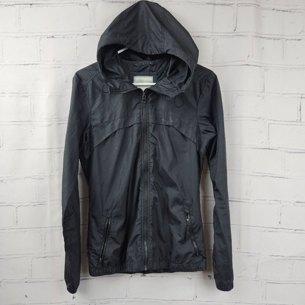 Bench Lightweight Jacket Coat Full Zip Mens S Black Hooded Pockets Packable